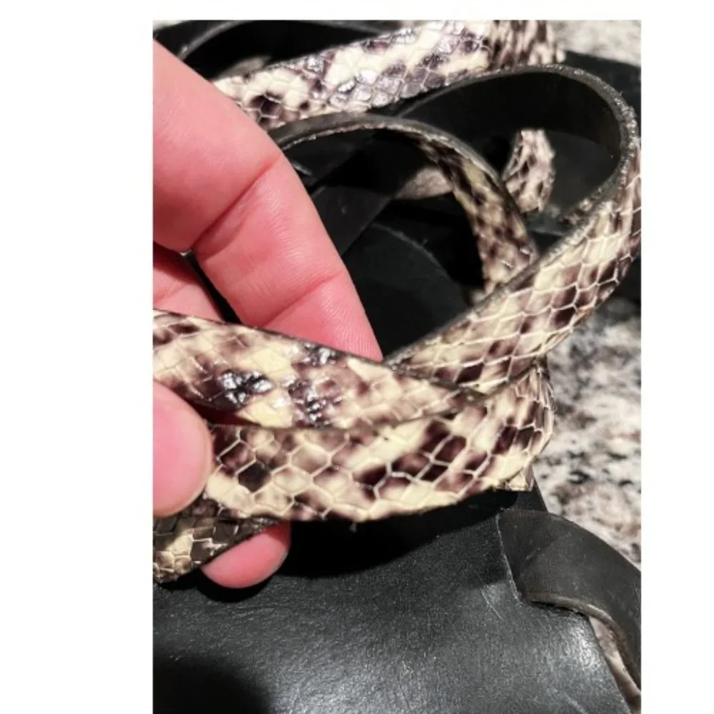 BNWOT CALLEEN CORDERO PYTHON ANKLE WRAP STRAP SANDALS 9 - Picture 5 of 8